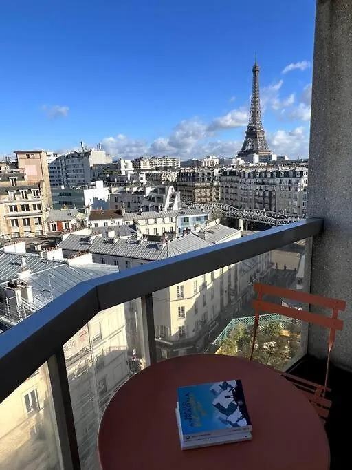 Apartment Tour Eiffel - Studio Vue Imprenable Au-Dessus Des Toits, Balcon Paris